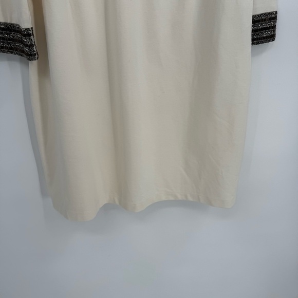 Christian Siriano /J.Jill Beaded-Cuff Shift Dress Size XL Midi Cream Stretch - Picture 6 of 13